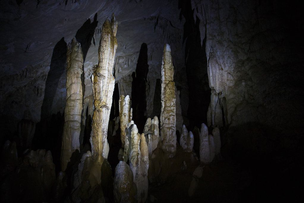 Stalagmites inside Rat Cave